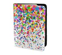 NImongt Colorato Dots Art Print Elegante Passaporto 5.5 "Documento di Viaggio per Uomini Donne Business Leisure Viaggi Portafoglio, Nero , Taglia unica