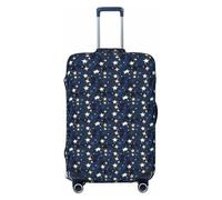 NImongt Copertura elastica universale per valigia, motivo cielo e stelle, blu navy, accessorio per valigie, vacanze, spiaggia, viaggi d'affari, Nero , M, Bagaglio a mano
