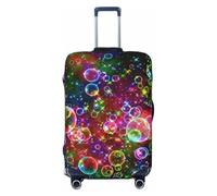 NImongt Copertura elastica universale per valigie con stampa di stelle arcobaleno colorate, accessorio per bagagli, vacanze, spiaggia, viaggi d'affari, Nero , L, Bagaglio a mano