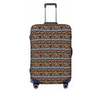 NImongt Copertura elastica universale per valigie ucraina con stampa di rose, accessorio per bagagli, vacanze, spiaggia, viaggi d'affari, Nero , L, Bagaglio a mano