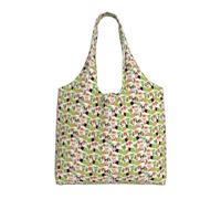NImongt Corgi Hawaiian Tropical Summer Ananas Print Unisex Oversize Canvas Tote Bag Riutilizzabile Leggero Borsa a Spalla Shopping