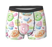 NImongt Cupcakes Donuts Muffin Zucchero Stampa Traspirante Uomo Slip Stretch Biancheria Intima Confortevole per l'uso quotidiano Attivo, Nero , M