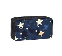 NImongt Custodia unisex blu navy con stampa cielo e stelle, grande capacità, accessorio per cancelleria, organizer da viaggio per ufficio