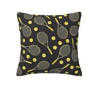 NImongt Divertente racchette da tennis e palline da tennis con stampa pratica federa per cuscino decorativo per tutte le stagioni federe quadrate letto soggiorno