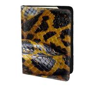 NImongt Elegante passaporto giallo con stampa serpente 5,5 pollici documento di viaggio per uomo donna Business Leisure Viaggi Portafoglio, Nero , Taglia unica