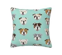 NImongt Federe per cuscino con stampa di muso di bulldog inglese, pratica, decorazione per tutte le stagioni, federe quadrate per letto e soggiorno