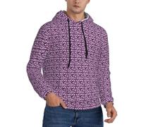 NImongt Felpa con cappuccio da uomo con stampa di unicorni rosa abbigliamento casual caldo per autunno inverno pullover vestibilità rilassata, Nero , XL