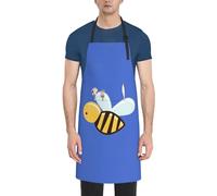 NImongt Grembiule da cucina impermeabile per adulti con stampa di api dei cartoni animati 71 x 83 cm con tasche versatile grembiule da chef barbecue