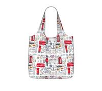 NImongt I Love London Print - Borsa da donna e da uomo, pieghevole, riutilizzabile, leggera, per shopping, weekend, viaggi, palestra, spiaggia