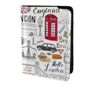 NImongt I Love London Print - Elegante passaporto da 14 cm, per uomo e donna, per viaggi d'affari e tempo libero, Nero , Taglia unica