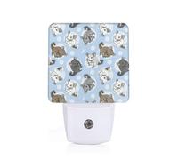 NImongt Illuminazione notturna con cincillà blu e luna, per camera da letto, camera dei bambini, bagno, corridoio, decorazione per la casa