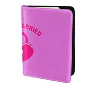 NImongt Just Married, elegante passaporto da 14 cm, portadocumenti da viaggio per uomo e donna, per viaggi d'affari e tempo libero, Nero , Taglia unica