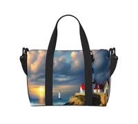 NImongt Lighthouse Diamond Paint Print Versatile Borsa da viaggio a mano leggera Tote Weekend Beach Getaways Gym Pendolari
