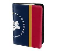 NImongt Mississippi State Flag Print elegante passaporto 5.5 pollici documento di viaggio per uomo donna Business Leisure Viaggi Portafoglio, Nero , Taglia unica
