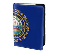 NImongt New Hampshire State Flag Print elegante passaporto 5.5 pollici documento di viaggio per uomo donna Business Leisure Viaggi Portafoglio, Nero , Taglia unica