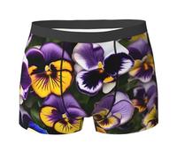NImongt Pansy Perfection Stampa Traspirante Uomo Slip Stretch Biancheria Intima Confortevole per l'uso quotidiano Attivo, Nero , S