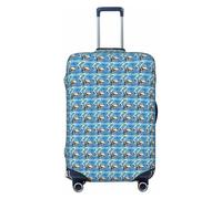 NImongt Pellicano uccello blu mare cielo stampa valigia copertura universale elastico accessorio per bagagli vacanza spiaggia viaggi d'affari, Nero , S, Bagaglio a mano