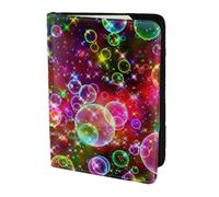 NImongt Portafogli da viaggio per uomo e donna, con stampa di stelle arcobaleno colorate, 14 cm, per viaggi d'affari e tempo libero, Nero , Taglia unica