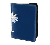 NImongt Portafoglio da viaggio con stampa bandiera della Carolina del Sud, elegante, da 14 cm, per uomo e donna, per viaggi d'affari e tempo libero, Nero , Taglia unica