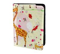 NImongt Portafoglio da viaggio con stampa di giraffa, cuore, fiore, farfalla, elegante, 14 cm, per uomo e donna, per viaggi d'affari e tempo libero, Nero , Taglia unica