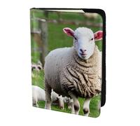 NImongt Portafoglio da viaggio con stampa di pecore e agnelli da 14 cm, per uomo e donna, per viaggi d'affari e tempo libero, Nero , Taglia unica