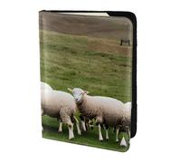 NImongt Portafoglio da viaggio elegante con stampa agnelli e pecore, 14 cm, per uomo e donna, per viaggi di lavoro e tempo libero, Nero , Taglia unica