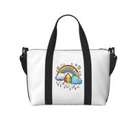 NImongt Rainbow Clouds Raindrop 1 Print Versatile Borsa da viaggio a mano leggera Tote Weekend Beach Getaways Gym Pendolari