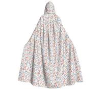 NImongt Romantico costume fantasia floreale uccelli farfalla stampa adulto taglia unica con cappuccio mantello Cosplay Halloween Carnevale Natale tema costume