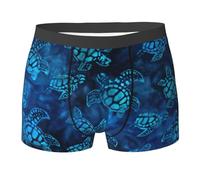 NImongt Sea Turtle-Blue Print - Slip da uomo traspiranti elasticizzati, comodi da indossare tutti i giorni, Nero , XXL