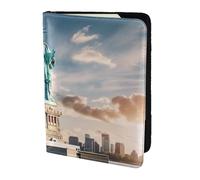 NImongt Statua della Libertà a New York Stampa Elegante Passaporto 5.5 "Documento di Viaggio per Uomini Donne Business Leisure Viaggi Portafoglio, Nero , Taglia unica