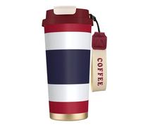 NImongt Tazza da tè e caffè in acciaio inox con stampa bandiera della Thailandia, per bevande calde e fredde, uso quotidiano, ufficio e viaggio