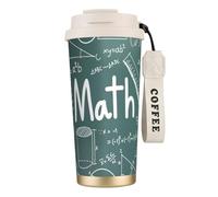 NImongt Tazza da tè e caffè in acciaio inox con stampa di parole e lezioni di matematica, per bevande calde e fredde, uso quotidiano, ufficio, viaggio