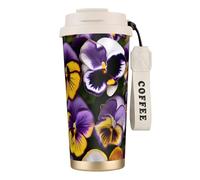 NImongt Tazza da tè e caffè in acciaio inox con stampa Pansy Perfection per bevande calde e fredde, uso quotidiano, ufficio e viaggio