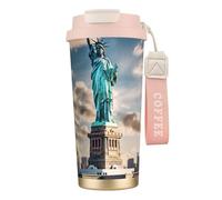 NImongt Tazza da tè e caffè in acciaio inox con stampa Statua della Libertà a New York, per bevande calde e fredde, uso quotidiano, ufficio e viaggio