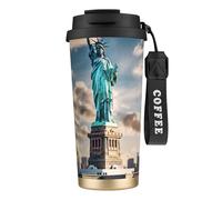 NImongt Tazza da tè e caffè in acciaio inox con stampa Statua della Libertà a New York, per bevande calde e fredde, uso quotidiano, ufficio e viaggio