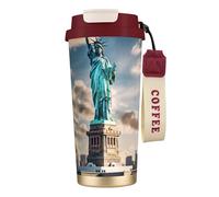 NImongt Tazza da tè e caffè in acciaio inox con stampa Statua della Libertà a New York, per bevande calde e fredde, uso quotidiano, ufficio e viaggio