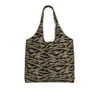 NImongt Tiger Stripe Camo Print Unisex Oversize Canvas Tote Bag riutilizzabile leggera borsa a tracolla shopping