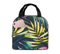 NImongt Tropical Summer Hawaiian Flower Palm Leaves Stampa Impermeabile a prova di perdite Borsa Termica Bambini Adulto Lunch Box Scuola Lavoro Picnic Viaggio