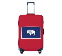NImongt Wyoming - Copertura elastica universale per valigia, con stampa bandiera dello Stato, accessorio per bagagli, vacanze, spiaggia, viaggi d'affari, Nero , M, Bagaglio a mano
