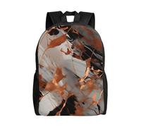 NImongt Zaino impermeabile con stampa a schizzi di rame con texture marmorizzata unisex da viaggio per lavoro all'aperto viaggi d'affari uso quotidiano