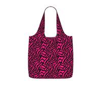 NImongt Zebra, tigre leopardata, stampa rosa, unisex, pieghevole, riutilizzabile, borsa per lo shopping, leggera, per weekend, viaggi, palestra, spiaggia