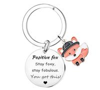 Nimteve Portachiavi a forma di volpe per amici e colleghi, divertente regalo di volpe, supporto emotivo, regalo di volpe, portachiavi ispiratore per gli amanti della volpe