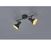 NINA BARRA 2 SPOTS ATTACCO E14 DIFFUSORI METALLO NERO + ORO 33CM