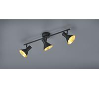 NINA BARRA 3 SPOTS ATTACCO E14 DIFFUSORI METALLO NERO + ORO 58CM