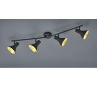 NINA BARRA 4 SPOTS ATTACCO E14 DIFFUSORI METALLO NERO + ORO 84,5CM