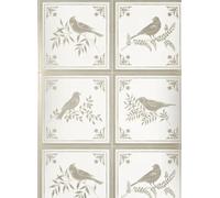 Nina Campbell Carta da parati Fortoiseau - Ivory/ Silver