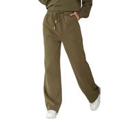 Nina Carter F023 Pantaloni da jogging da donna con elastico in vita alta, gamba svasata, morbida fodera interna in pile, comodi pantaloni sportivi per il tempo libero, Cachi (F023-53), M