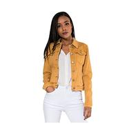 Nina Carter J212 Giacca di jeans da donna slim fit - Giacca colorata per le mezze stagioni con colletto e tasche - Primavera ed Estate Giacca Stretch, Colore senape (J212-4N), M