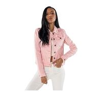 Nina Carter J212 Giacca di jeans da donna slim fit - Giacca colorata per le mezze stagioni con colletto e tasche - Primavera ed Estate Giacca Stretch, Rosa baby (J212-19), XL
