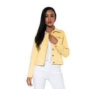 Nina Carter J212 Giacca di jeans da donna slim fit - Giacca colorata per le mezze stagioni con colletto e tasche - Primavera ed Estate Giacca Stretch, Giallo (J212-6N), S